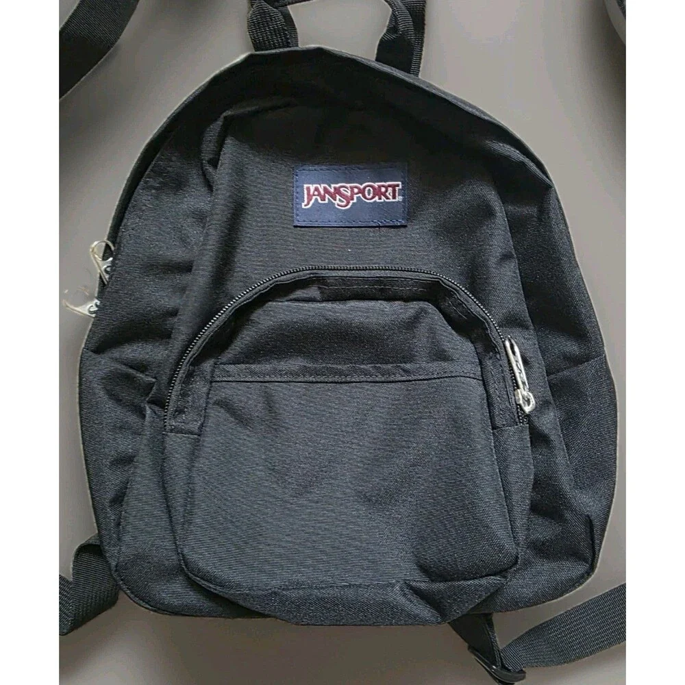 JanSport Half Pint Mini Backpack 10.2 L Bag Purse Black Travel Adjustable Strap